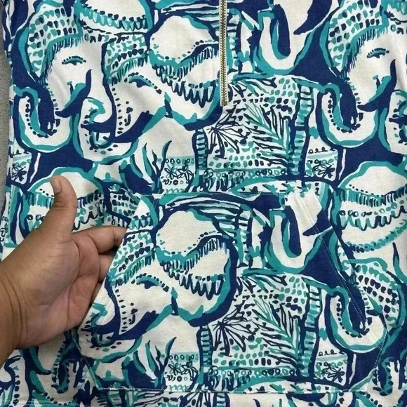 Lilly Pulitzer Hoodie Women XXS UPF 50+ Skipper Popover Keep On Trunkin 1/2 Zip - Picture 6 of 11